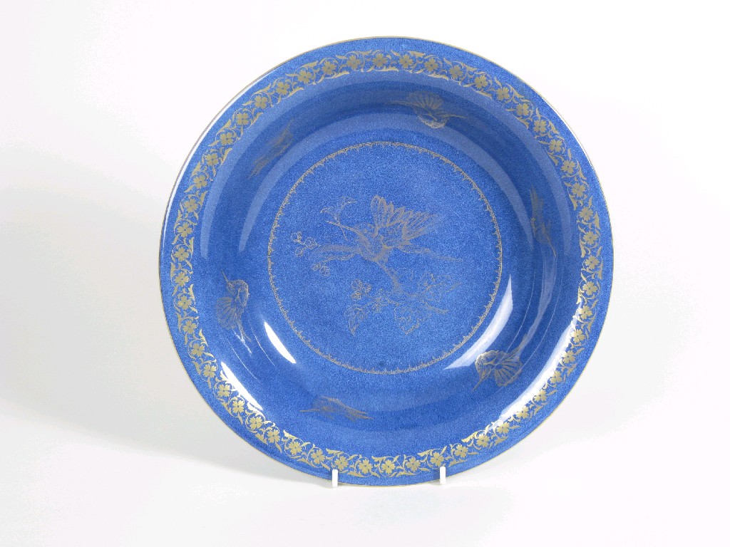 Appraisal: A Wedgwood Lustre Bowl with gilt humming bird design by