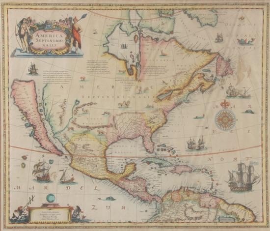 Appraisal: HENDRICK HONDIUS Dutch - America Septentrionalis Later printing on laid