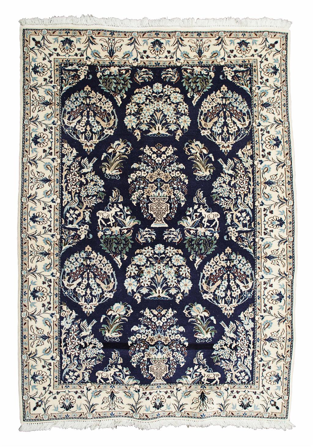 Appraisal: NAIN PART SILK RUG CENTRAL PERSIA LATE TH CENTURY the