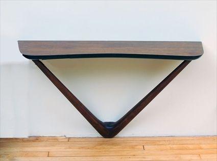 Appraisal: Vladamir Kagan-Style Walnut Console Table x x in