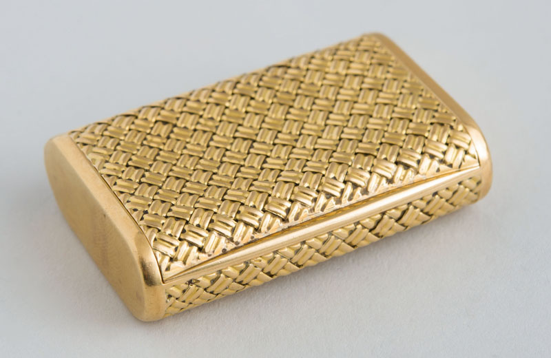 Appraisal: VAN CLEEF ARPELS K WOVEN GOLD PILL BOX Marked '