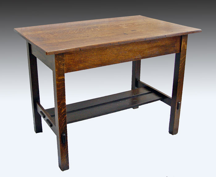 Appraisal: PERIOD ARTS CRAFTS LIBRARY TABLE Writing or library table with