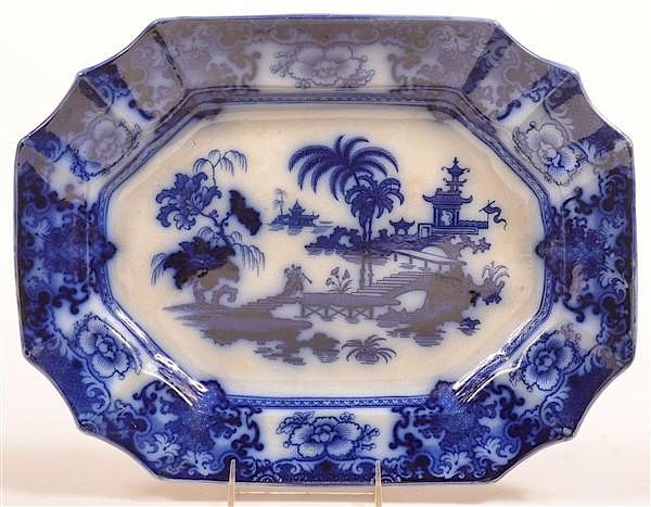 Appraisal: Flow Blue China Shapoo Pattern Platter Flow Blue Ironstone China