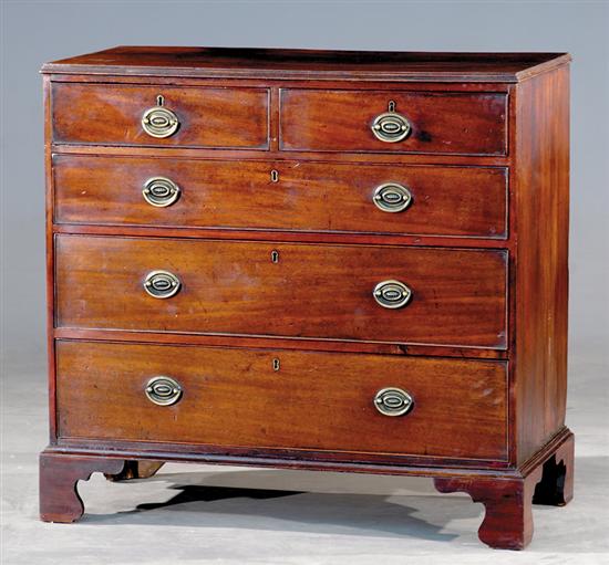 Appraisal: Late Georgian mahogany chest of drawers circa rectangular top with