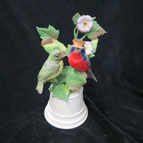 Appraisal: Boehm Porcelain Figurine Painted Bunting Birds one with butterfly in