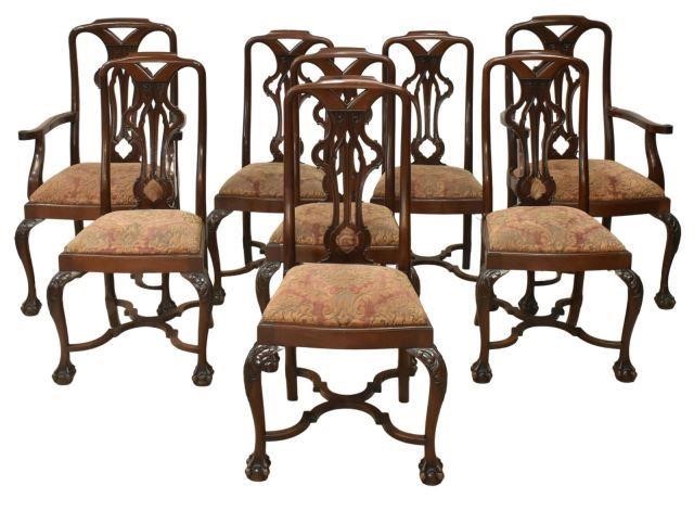 Appraisal: lot of Chippendale style dining chairs th c including armchairs