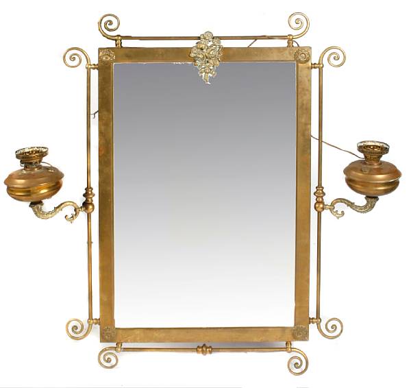 Appraisal: A Victorian brass mirror height in width in