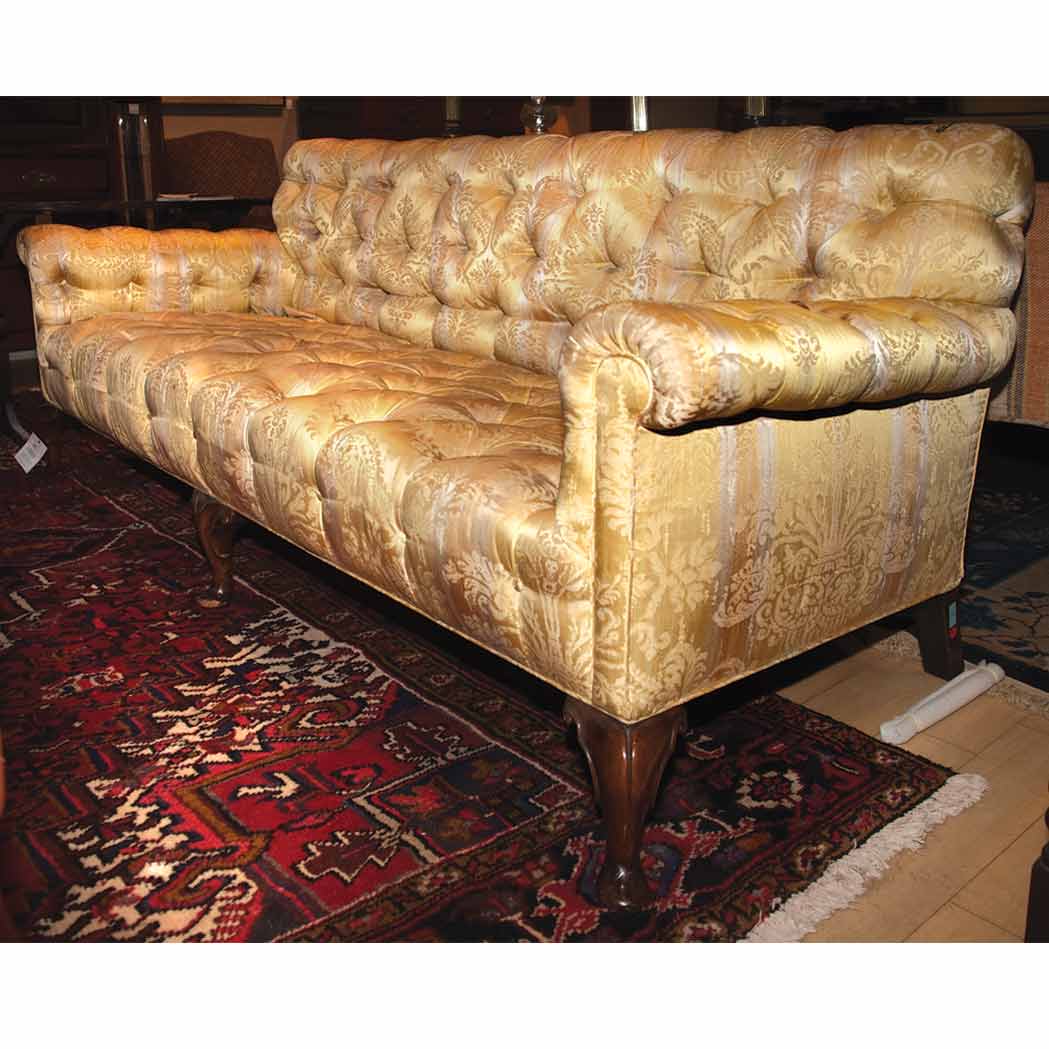 Appraisal: Victorian Style Mahogany Settee Length feet inches