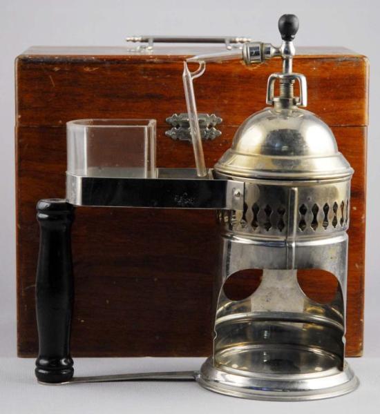 Appraisal: Steam Atomizer Medical Instrument Description Circa Inhaler in wooden box