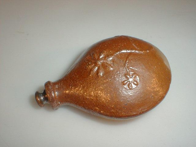 Appraisal: thC French stoneware snuff flask with 'Tabac' and a floral