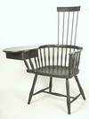 Appraisal: ARM CHAIR - Handmade replica black painted writing arm chair