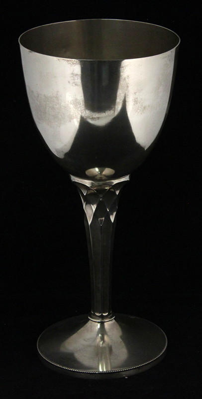 Appraisal: A large German silver goblet stamped Chevalier Standard on an