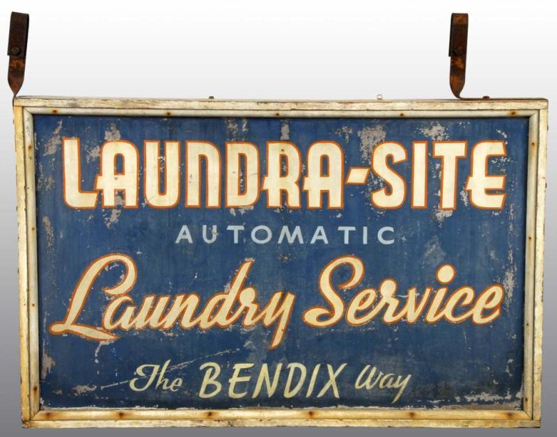 Appraisal: Laundra-Site Advertising Sign Description Two-sided metal paperweight Condition Very Good