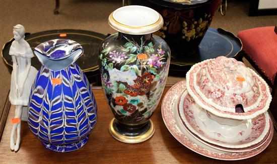 Appraisal: Assortment of porcelain articles including four pieces of Staffordshire style