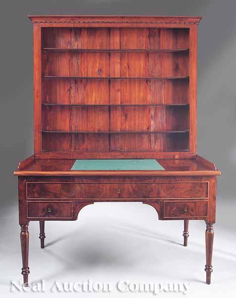 Appraisal: An Antique Mahogany Secretary-Desk th c with molded cornice open