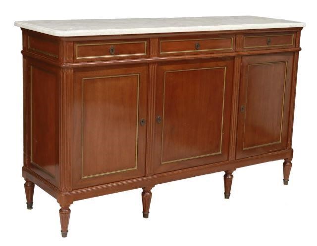 Appraisal: French Louis XVI style mahogany sideboard th c having marble