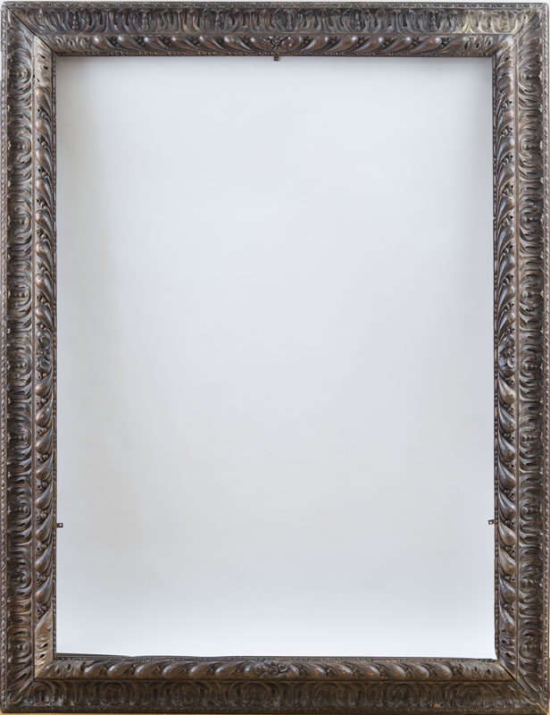 Appraisal: LARGE CONTINENTAL BAROQUE CARVED WALNUT PICTURE FRAME ft x in