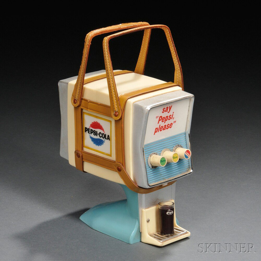 Appraisal: Pepsi-Cola s Say Pepsi Please Syrup Dispenser-form Plastic Transistor Radio