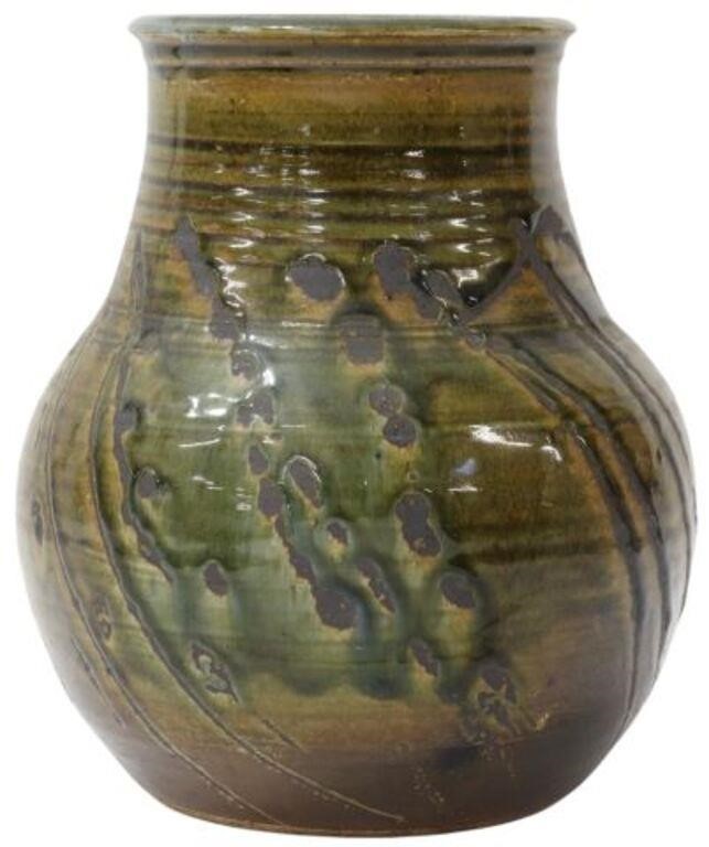 Appraisal: Contemporary studio art pottery vase signed underfoot Soto Ishmael H