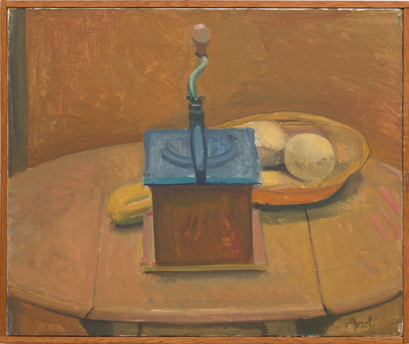 Appraisal: LENNART ANDERSON b STILL LIFE WITH COFFEE GRINDER Oil on