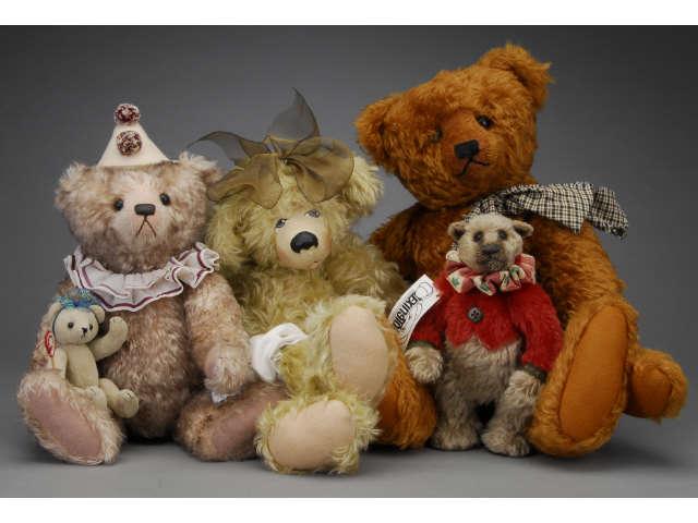 Appraisal: Lot Four Contemporary Artist Bears Includes Christmas Cheer bear by