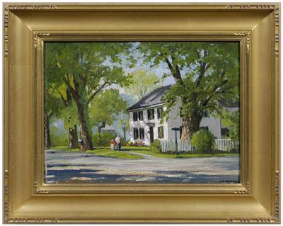 Appraisal: Arthur R Herrick painting American - house on the corner