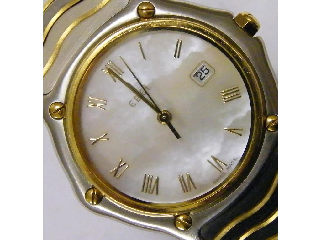 Appraisal: - -A Ebel steel and gold mid-size bracelet watch with