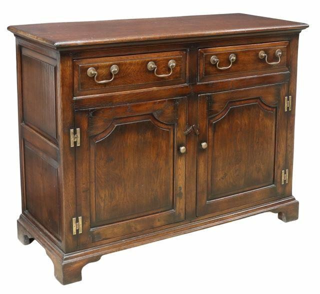 Appraisal: English oak sideboard mid th c fitted with two drawers