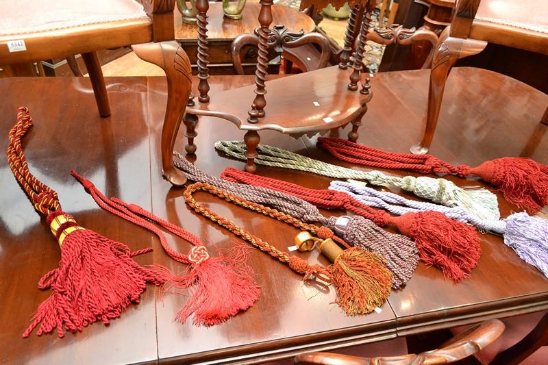 Appraisal: A COLLECTION OF TASSELS AND TIE-BACKS FROM ORNAMENTA DESIGNS INCLUDING