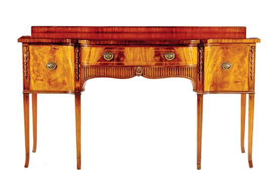 Appraisal: Adam style mahogany sideboard th century shaped top over case