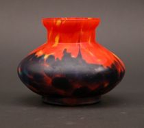 Appraisal: Flame Art Glass Vase Possibly French or Czech this is