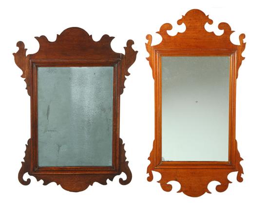 Appraisal: TWO CHIPPENDALE MIRRORS American early th century mahogany One is