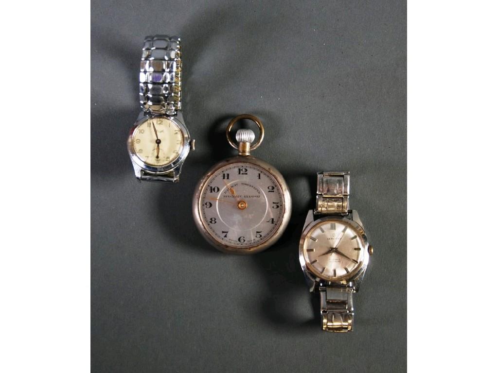 Appraisal: RAILWAY TIMEKEEPER SPECIALLY EXAMINED' SWISS POCKET WATCH with keyless movement