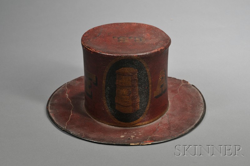 Appraisal: Paint Decorated Fireman's Parade Hat America early th century the