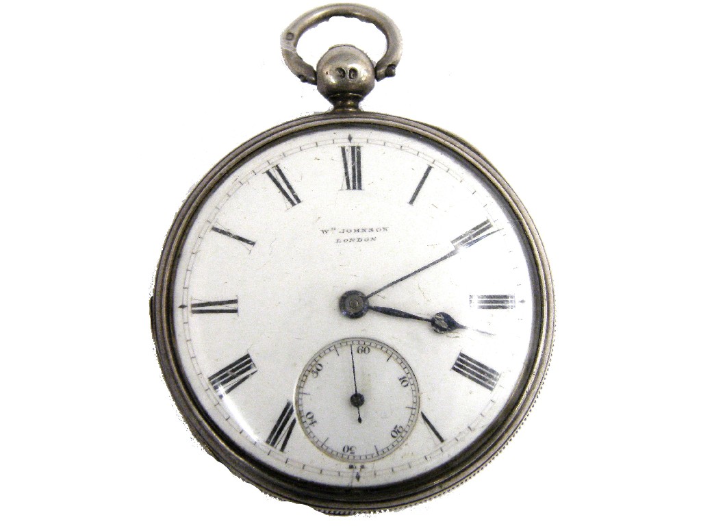 Appraisal: Silver fusee lever pocket watch hallmarked London the dial and