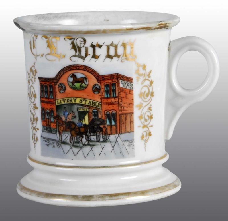 Appraisal: Bray Livery Stable Shaving Mug Description Manufactured by Barber Supply