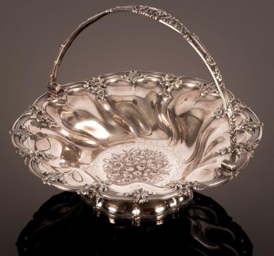 Appraisal: A George IV silver swing handled basket Edward Edward junior