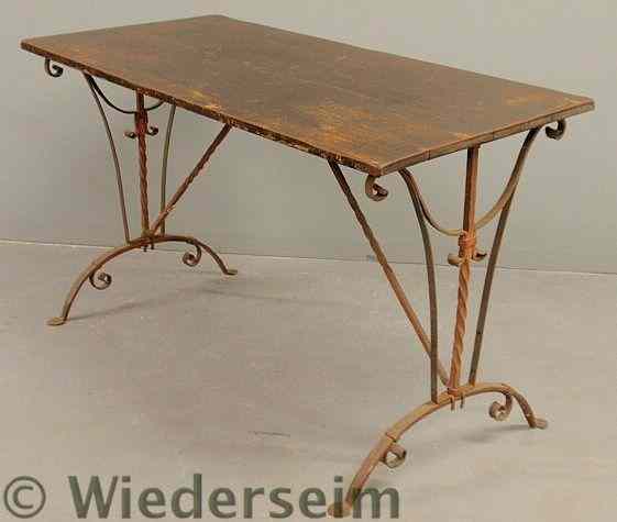 Appraisal: Wrought iron table base in the manner of Samuel Yellin