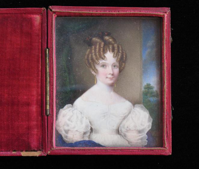 Appraisal: ENGLISH SCHOOL early th century A miniature portrait of a