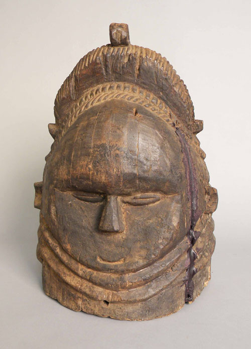 Appraisal: Carved African mask helmet h