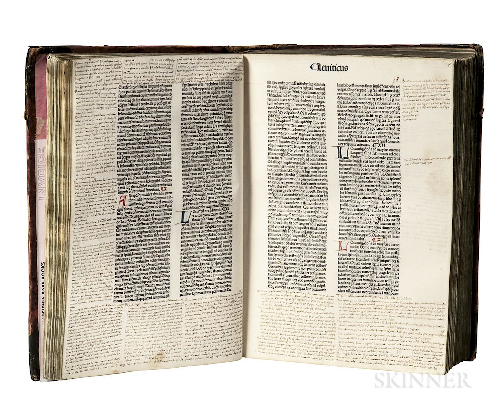 Appraisal: Biblia Latina with Extensive Contemporary Marginalia Biblia Latina with Extensive