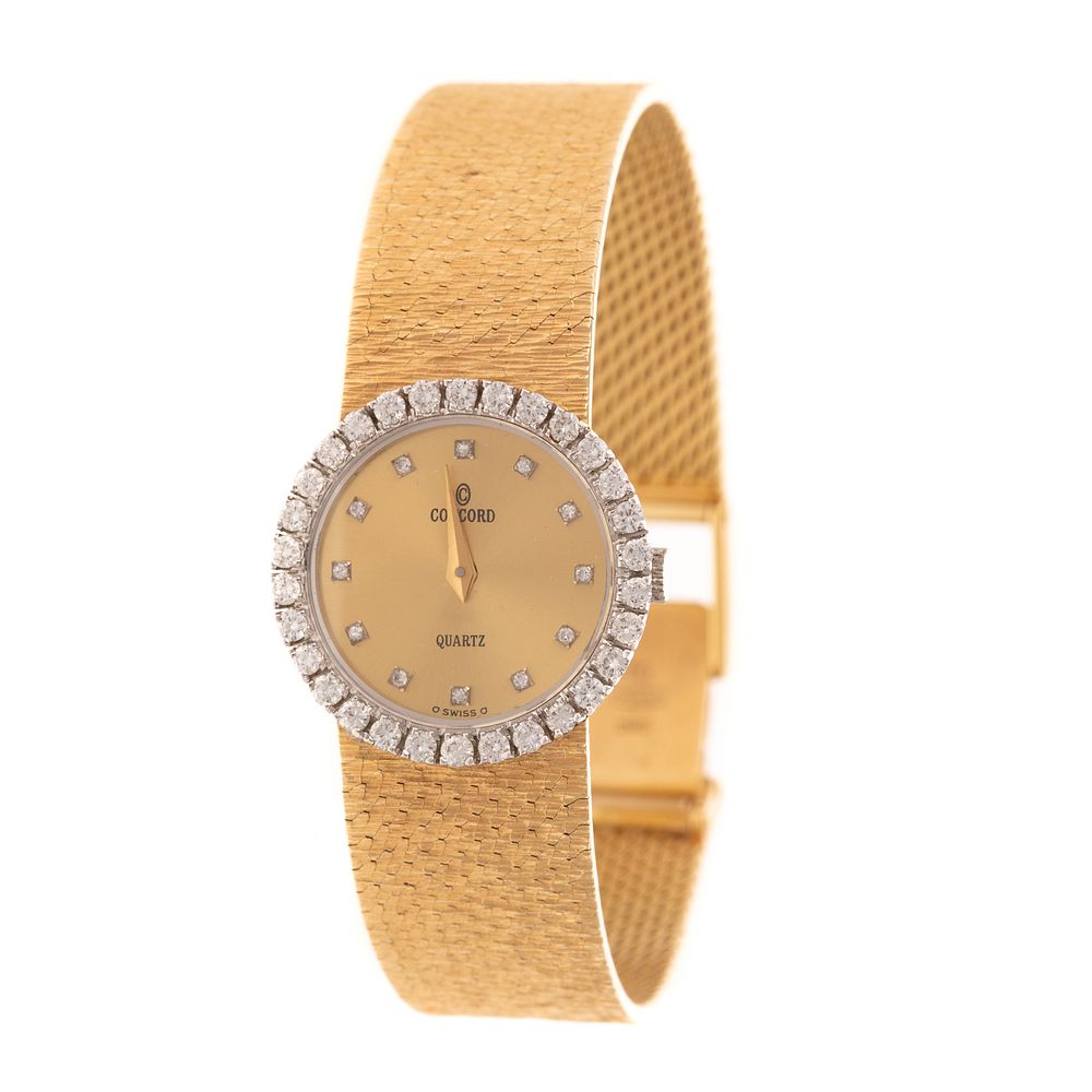 Appraisal: A Lady's K Gold Concord Diamond Wrist Watch K yellow