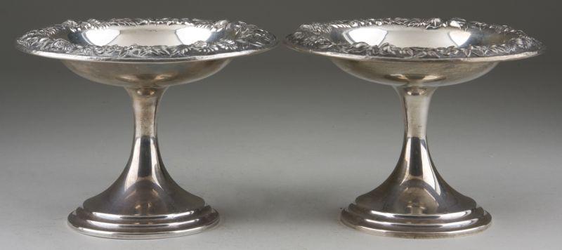 Appraisal: Pair of S Kirk Son Repousse Sterling Compotes each with