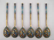 Appraisal: A set of six gilt metal tea spoons in the