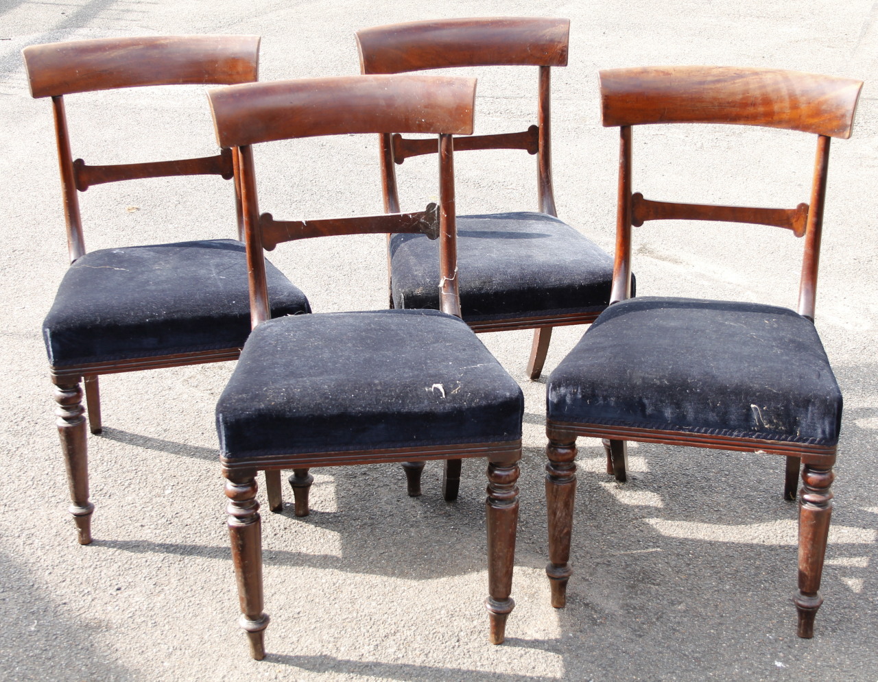 Appraisal: A set of four early thC mahogany bar back dining