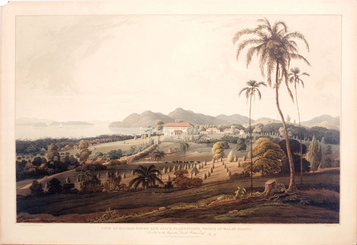 Appraisal: VIEW OF GLUGOR HOUSE AND SPICE PLANTATIONS PRINCE OF WALE'S