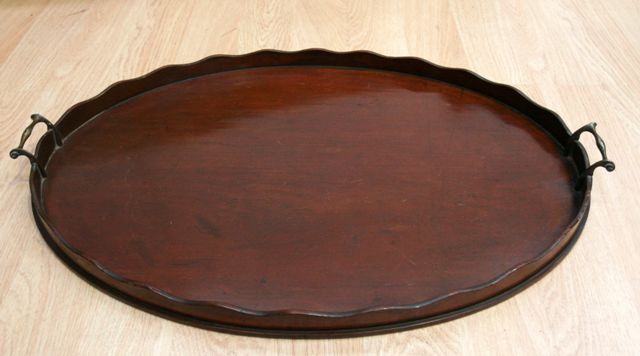 Appraisal: A Victorian mahogany serving tray with brass handles cm long