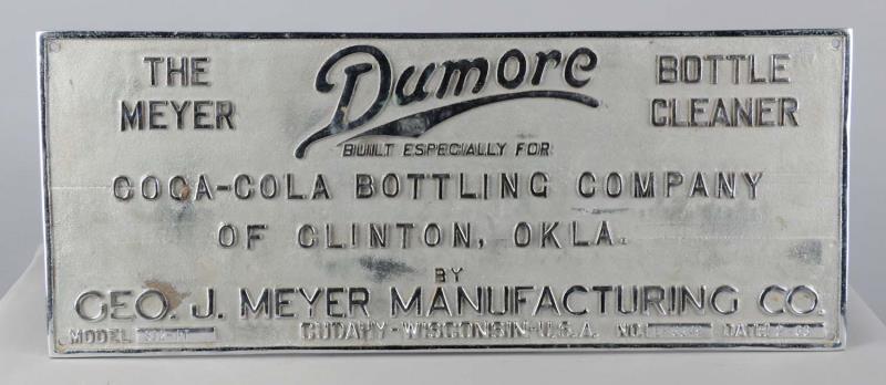 Appraisal: Dumore Coca-Cola Sign Metal Dumore Coco-Cola Bottling Company sign for