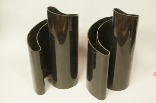 Appraisal: Pr HELLER Black Plastic Vases Nesting Vessels GI Pr HELLER