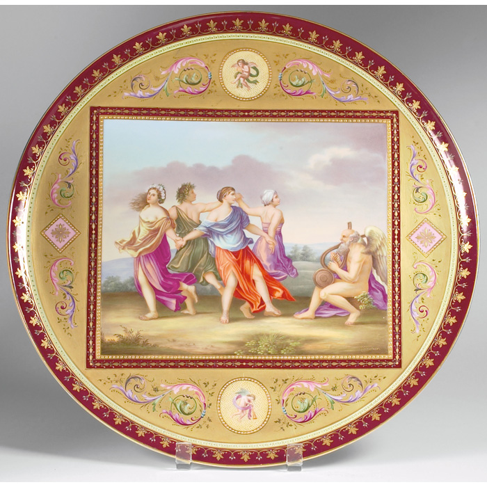 Appraisal: Fine Royal Vienna charger depicting a Roman garden scene surrounded